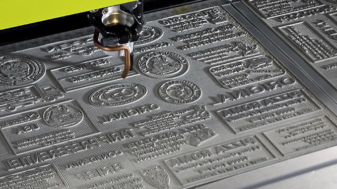 Engraving of stamps with Gravotech lasers on Rubbalase™ material