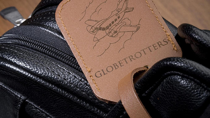Personalisation of leather luggage tags