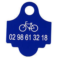 bicycle label, blue