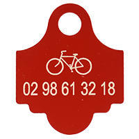 bicycle label, red